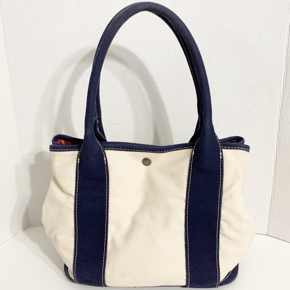 J. Crew Bags J Crew Canvas Top Handle Two Toned Expandable Tote Bag